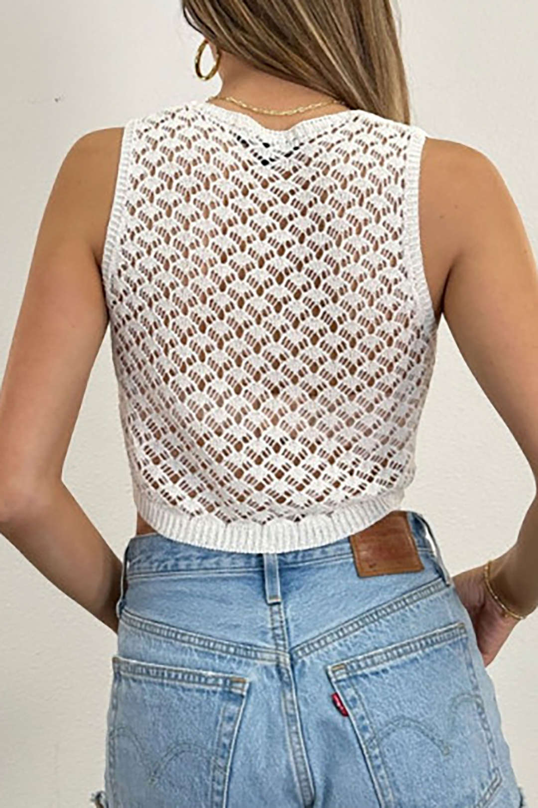 Trendy Hollow Out V-Neck Tank Top for Y2K Aesthetic and Coquette Style Outfits Trendy Hollow Out V-Neck Tank Top for Y2K Aesthetic and Coquette Style Outfits