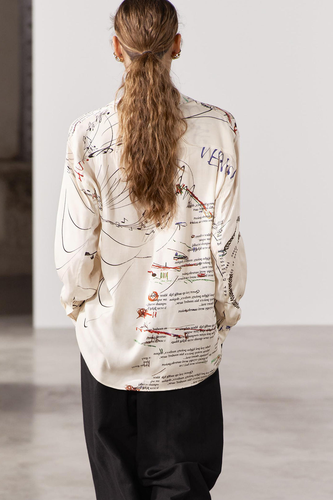 Trendy Letter Print Blouse - Y2K Aesthetic Top for Coquette and Grunge Styles Trendy Letter Print Blouse - Y2K Aesthetic Top for Coquette and Grunge Styles