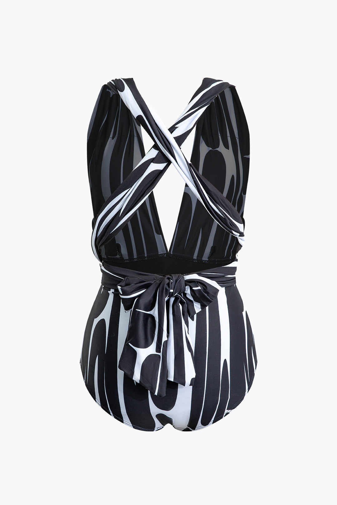 Trendy Printed Cross Backless Tie One-Piece Swimsuit for Y2K Aesthetic Vibes Trendy Printed Cross Backless Tie One-Piece Swimsuit for Y2K Aesthetic Vibes