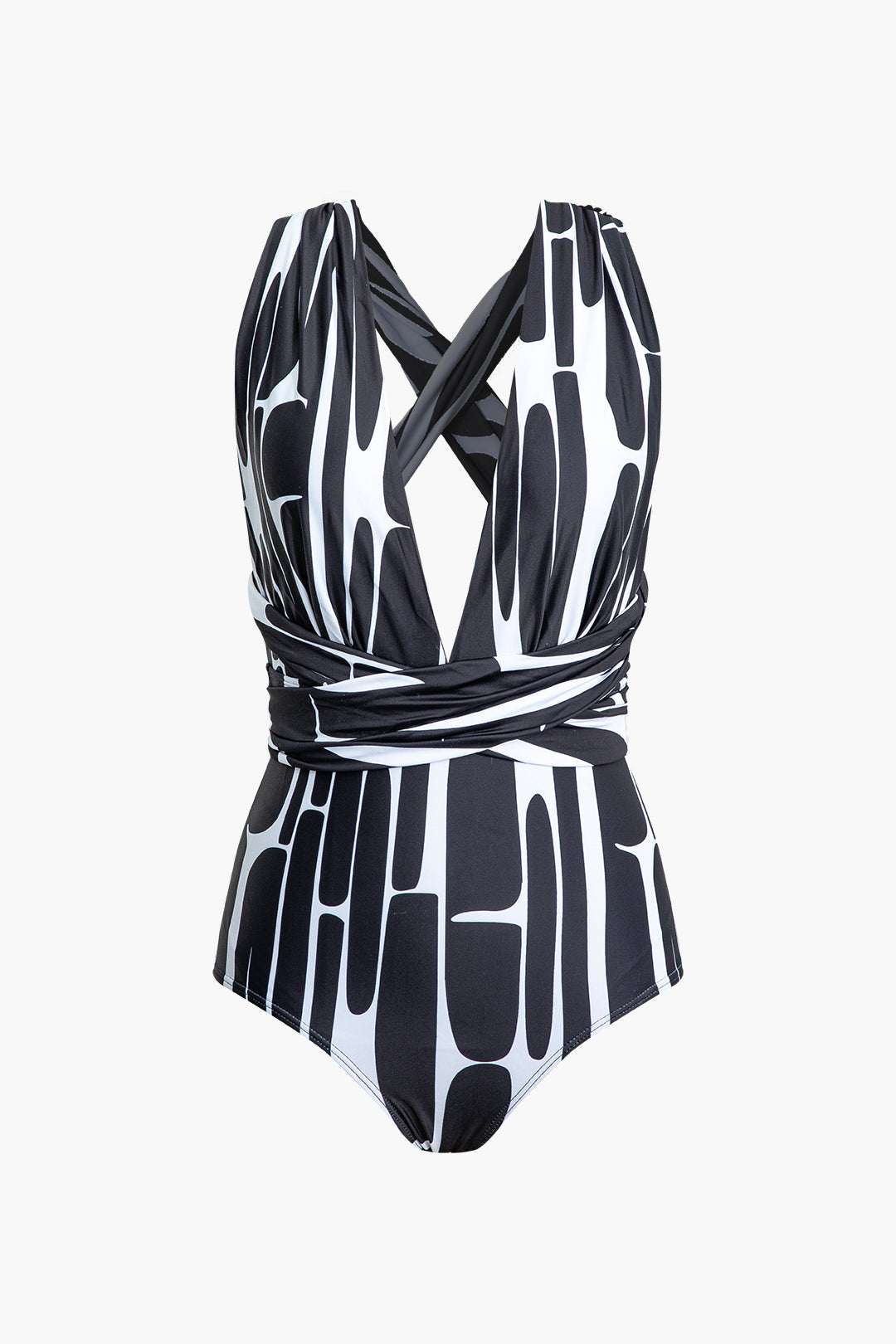 Trendy Printed Cross Backless Tie One-Piece Swimsuit for Y2K Aesthetic Vibes Trendy Printed Cross Backless Tie One-Piece Swimsuit for Y2K Aesthetic Vibes