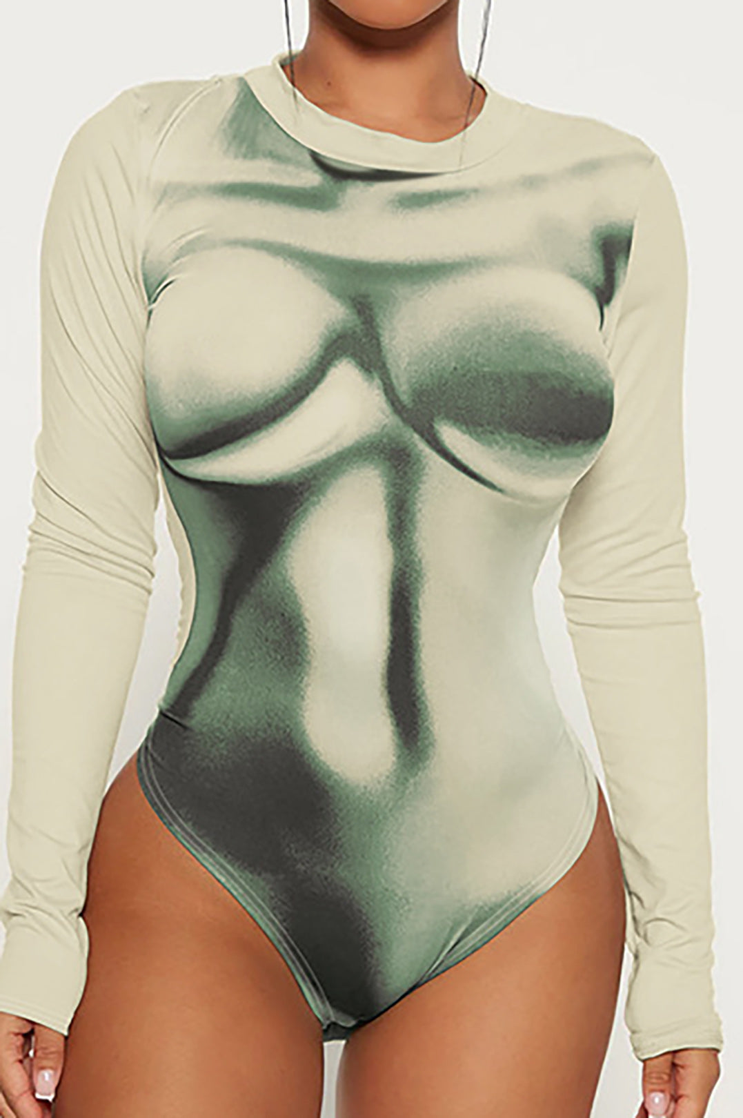 Trendy Tie Dye Long Sleeve Bodysuit for Y2K Aesthetic and Coquette Style Outfits