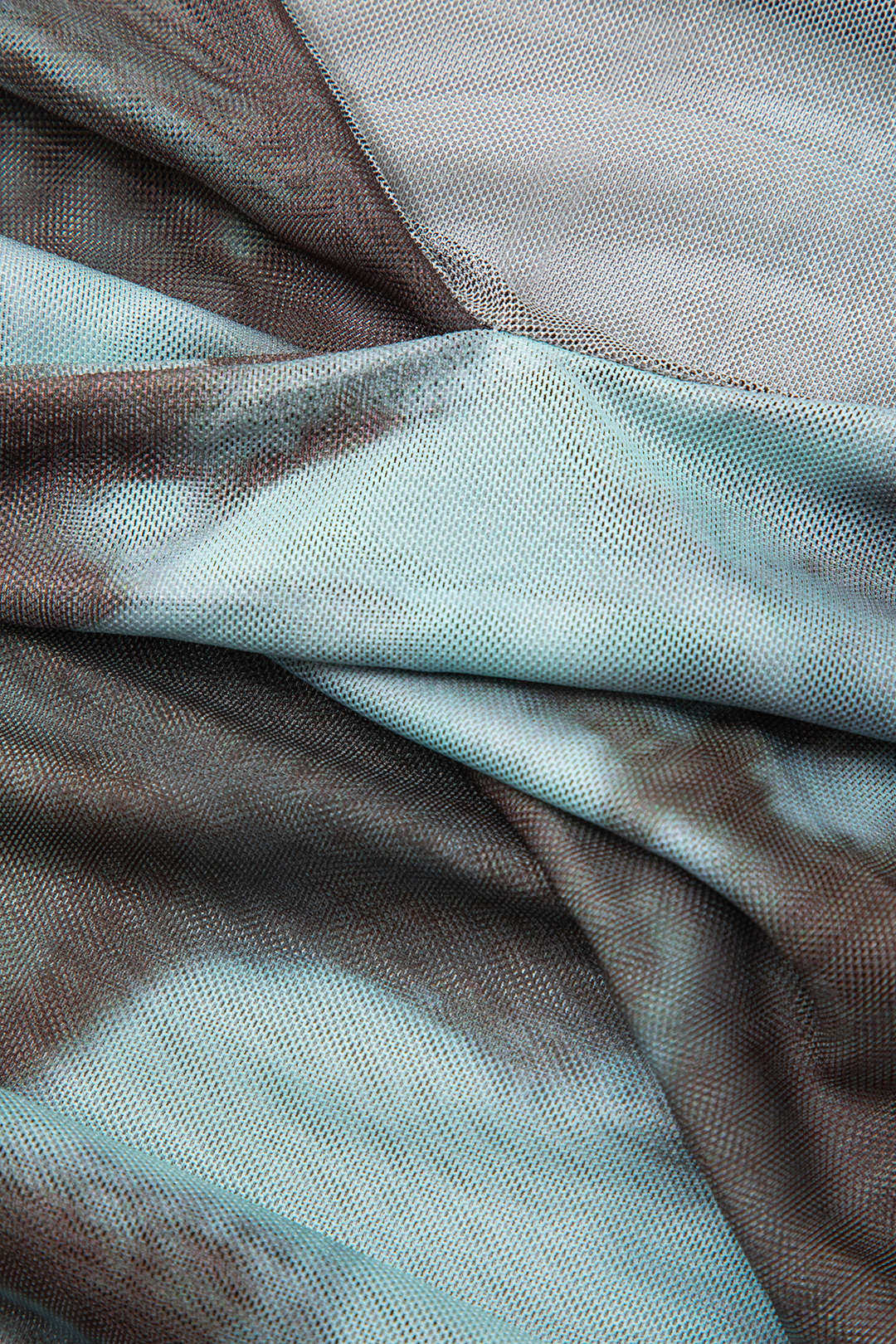 Trendy Tie Dye V-Neck Twist Front Mesh Ruched Long Sleeve Top for Y2K Aesthetic Outfits Trendy Tie Dye V-Neck Twist Front Mesh Ruched Long Sleeve Top for Y2K Aesthetic Outfits