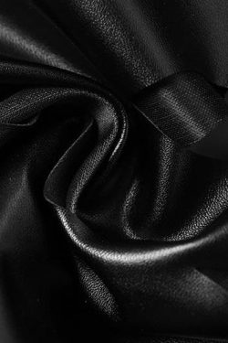 Trendy Turnover Collar Hollow Out PU Leather Long Sleeve Coat with Cut Out Top for Y2K Style