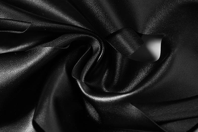 Trendy Turnover Collar Hollow Out PU Leather Long Sleeve Coat with Cut Out Top for Y2K Style Trendy Turnover Collar Hollow Out PU Leather Long Sleeve Coat with Cut Out Top for Y2K Style