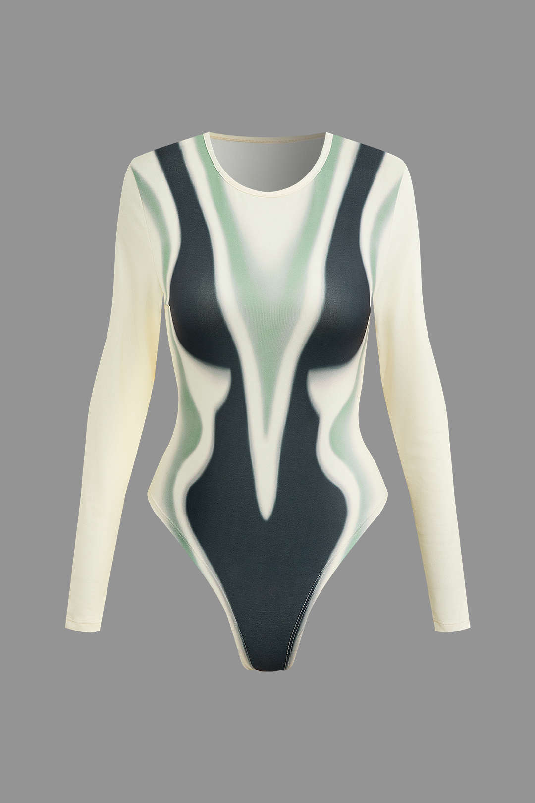 Trendy Y2K Heat Print Long Sleeve Bodysuit for Stylish Coquette and Grunge Aesthetics