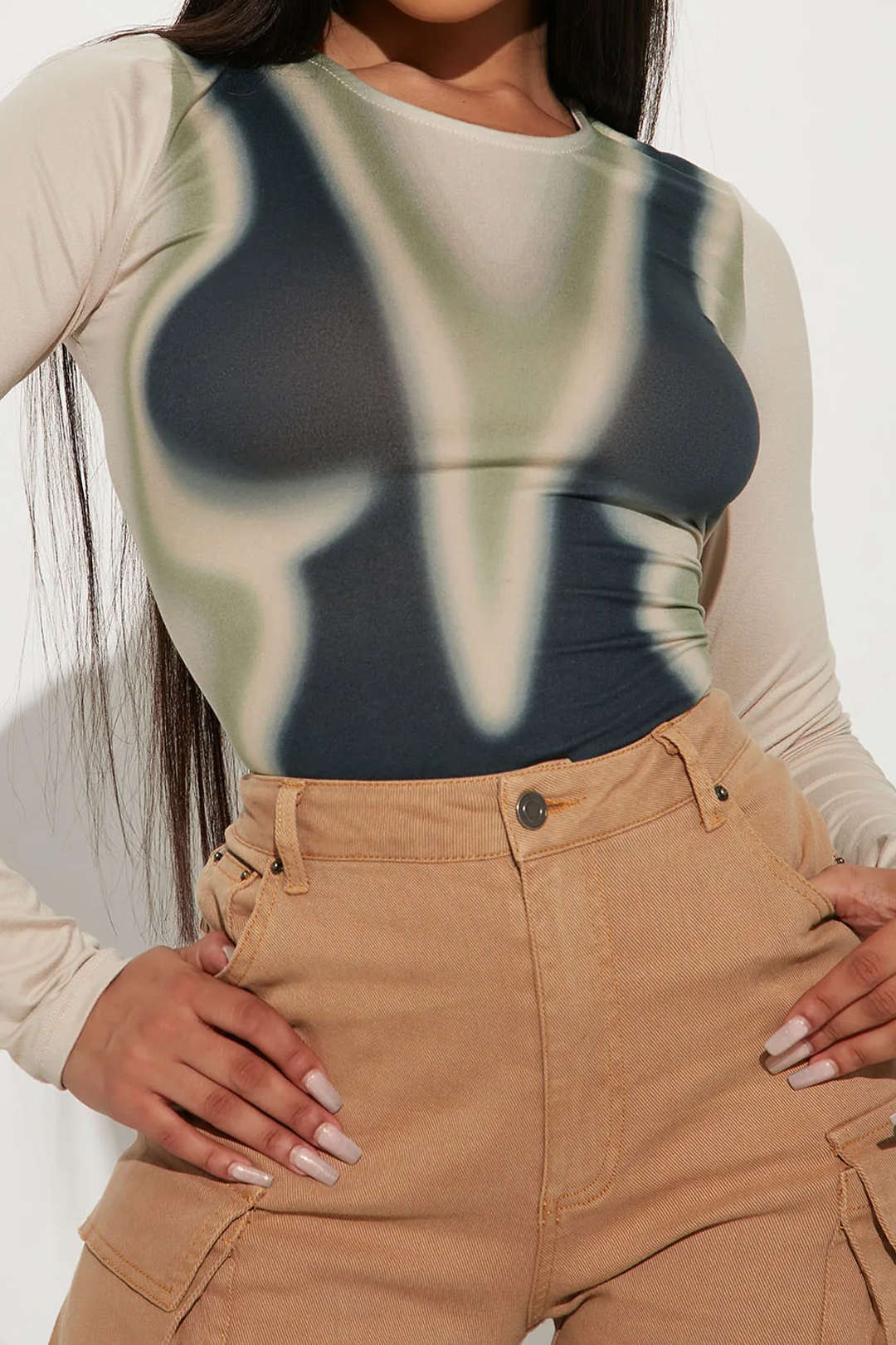 Trendy Y2K Heat Print Long Sleeve Bodysuit for Stylish Coquette and Grunge Aesthetics Trendy Y2K Heat Print Long Sleeve Bodysuit for Stylish Coquette and Grunge Aesthetics