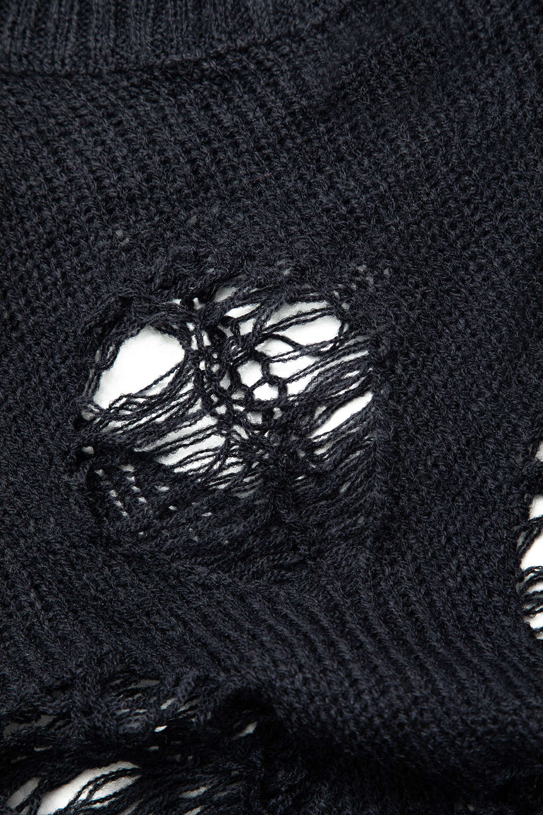 Trendy Y2K Ripped Open Knit Long Sleeve Top for Chic Aesthetic Outfits Trendy Y2K Ripped Open Knit Long Sleeve Top for Chic Aesthetic Outfits