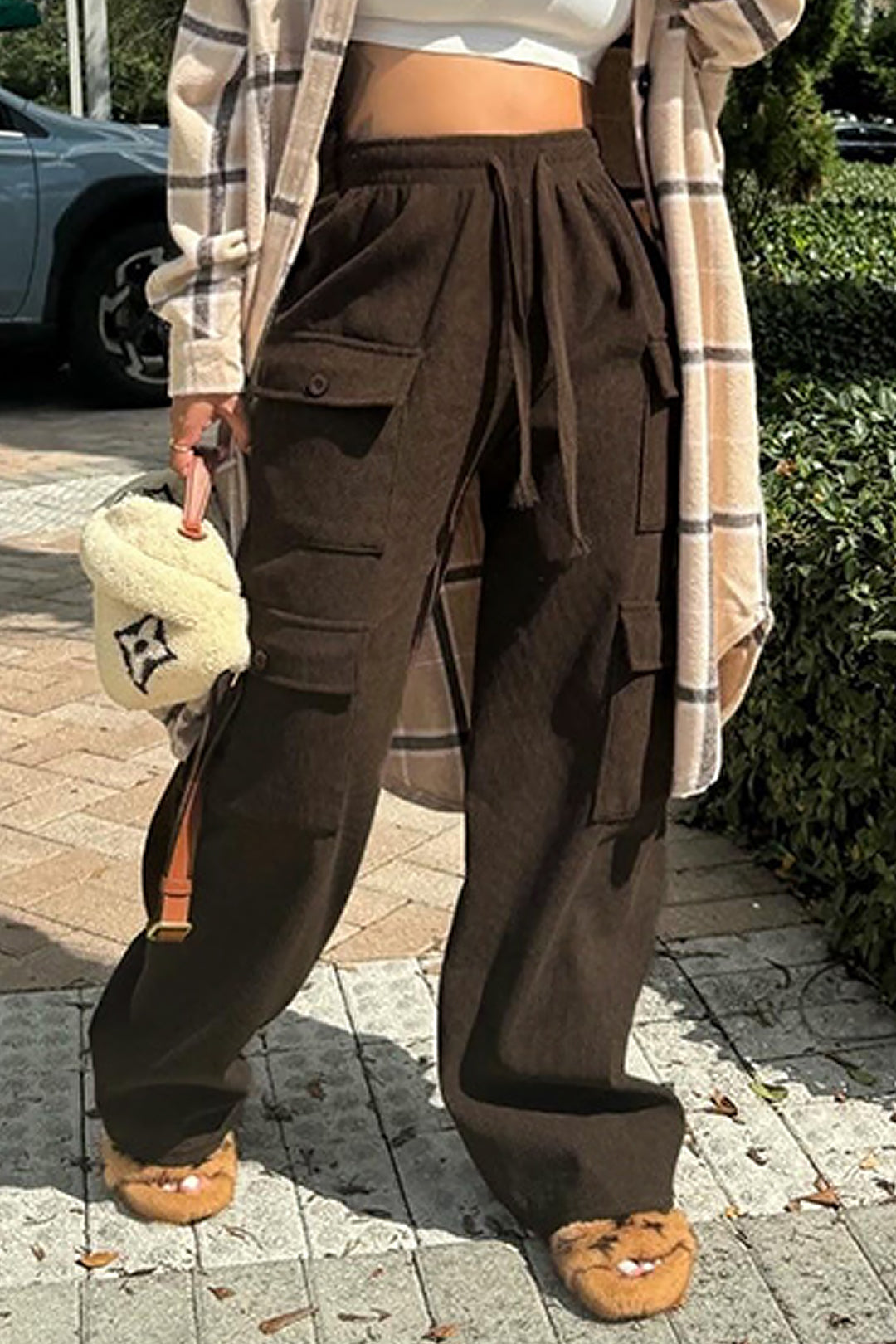 Trendy Y2K Straight Leg Cargo Pants with Drawstring Flap Pockets for Aesthetic Outfits Trendy Y2K Straight Leg Cargo Pants with Drawstring Flap Pockets for Aesthetic Outfits