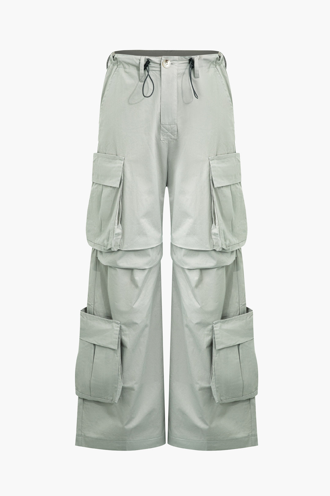 Trendy Y2K Wide Leg Cargo Pants with Flap Pockets for a Chic Coquette Aesthetic