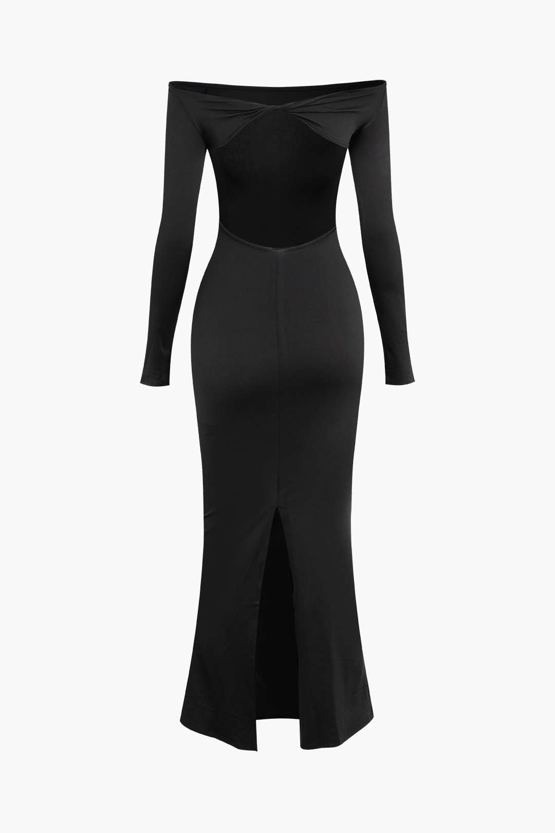 Twist Cut Out Off Shoulder Slit Mermaid Maxi Dress for Y2K Fashion & Coquette Aesthetic Twist Cut Out Off Shoulder Slit Mermaid Maxi Dress for Y2K Fashion & Coquette Aesthetic