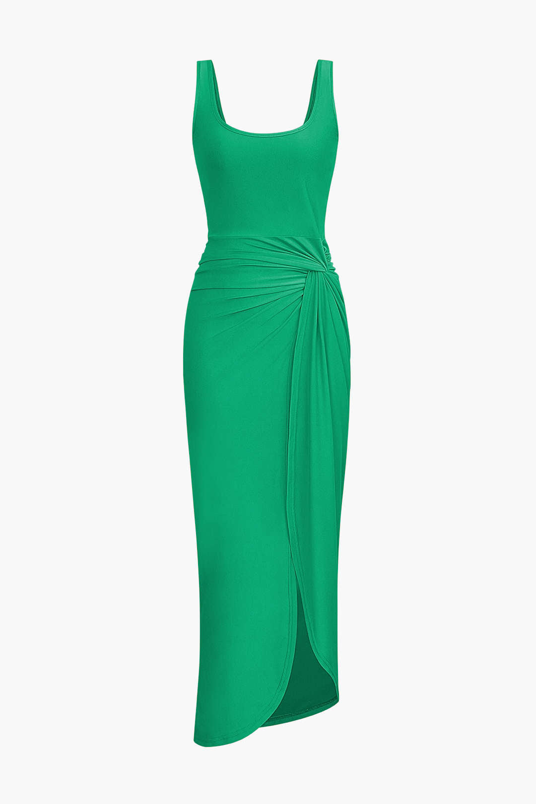 Twist Detail Square Neck Midi Dress - Y2K Aesthetic Fashion for Effortless Style Twist Detail Square Neck Midi Dress - Y2K Aesthetic Fashion for Effortless Style