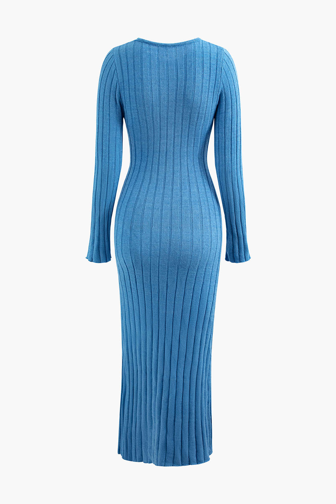 Twist Front Cut Out Rib Knit Long Sleeve Maxi Dress - Y2K Aesthetic Fashion Statement Twist Front Cut Out Rib Knit Long Sleeve Maxi Dress - Y2K Aesthetic Fashion Statement