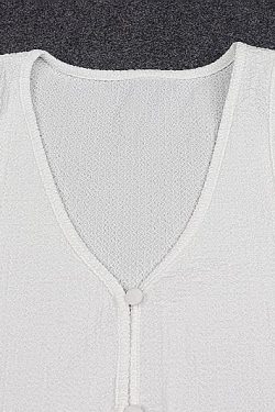 U Neck Slit Button Solid Sleeveless Long Top - Y2K Aesthetic Chic for Effortless Style