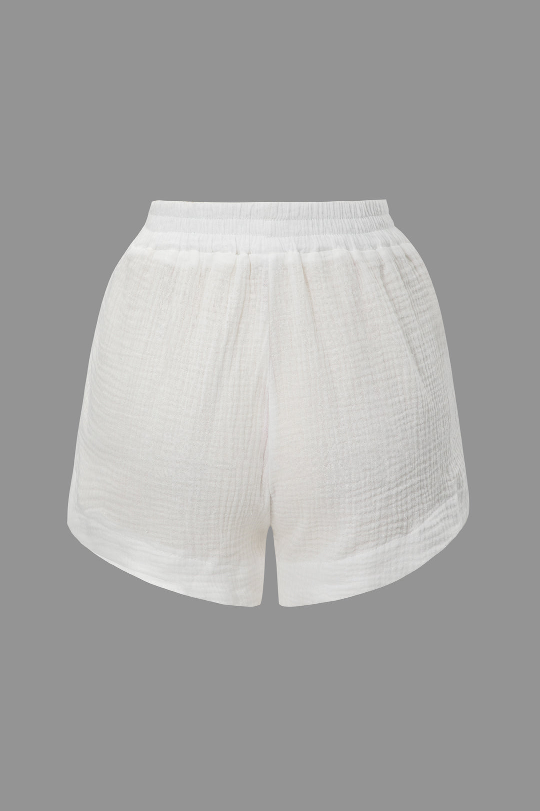 V-Neck Belted Long Sleeve Shirt & Elastic Waist Shorts Set for Y2K Aesthetic Outfits V-Neck Belted Long Sleeve Shirt & Elastic Waist Shorts Set for Y2K Aesthetic Outfits