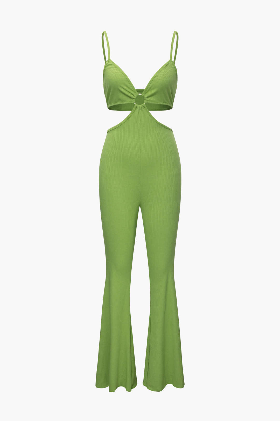 V-Neck Cut Out Jumpsuit in Y2K Style - Trendy Coquette Aesthetic Fashion Piece