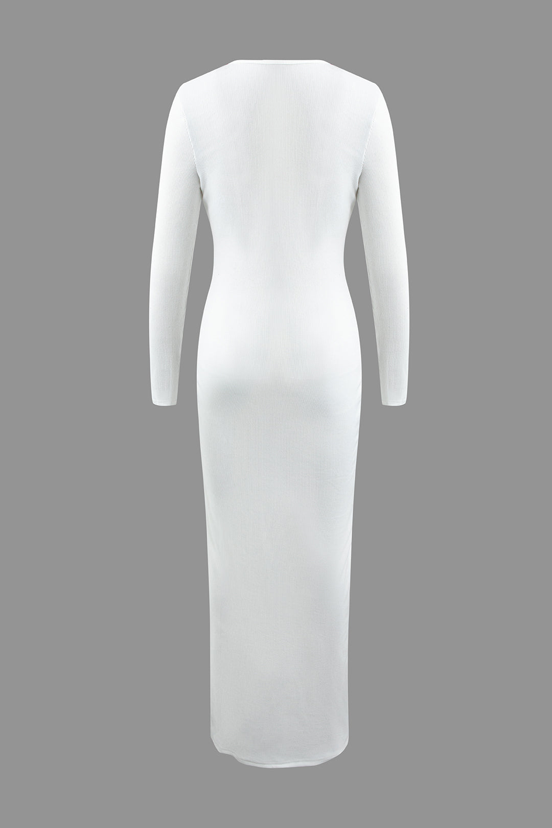 V-Neck Cut Out Tie Long Sleeve Maxi Dress - Y2K Aesthetic Fashion for Effortless Style V-Neck Cut Out Tie Long Sleeve Maxi Dress - Y2K Aesthetic Fashion for Effortless Style