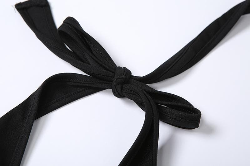 V-Neck Hollow Out Ring Slit Solid Maxi Dress - Y2K Aesthetic Fashion Statement Piece V-Neck Hollow Out Ring Slit Solid Maxi Dress - Y2K Aesthetic Fashion Statement Piece