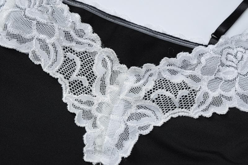 V-Neck Irregular Cami Maxi Dress with Lace Hem - Y2K Aesthetic Fashion Essential V-Neck Irregular Cami Maxi Dress with Lace Hem - Y2K Aesthetic Fashion Essential