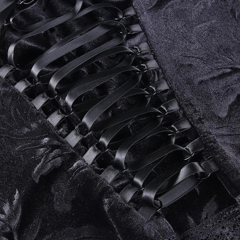 V-Neck Lace-Up Velvet Cami Top - Y2K Fashion Essential for Coquette and Grunge Aesthetics V-Neck Lace-Up Velvet Cami Top - Y2K Fashion Essential for Coquette and Grunge Aesthetics