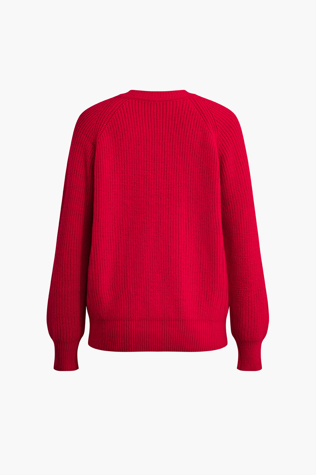 V-Neck Long Sleeve Knit Pullover Top in Y2K Style - Comfy and Trendy Aesthetic Fashion