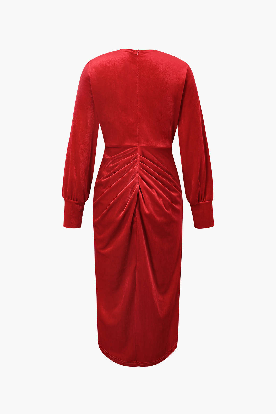 V-Neck Pleated Velvet Midi Dress - Elegant Y2K Fashion for Chic Aesthetic Outfits V-Neck Pleated Velvet Midi Dress - Elegant Y2K Fashion for Chic Aesthetic Outfits