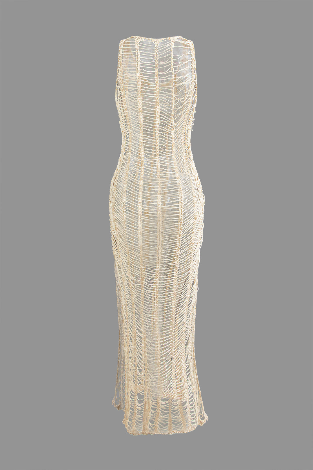 V-Neck Sleeveless Open Knit Slit Dress - Y2K Aesthetic Fashion for Effortless Style V-Neck Sleeveless Open Knit Slit Dress - Y2K Aesthetic Fashion for Effortless Style