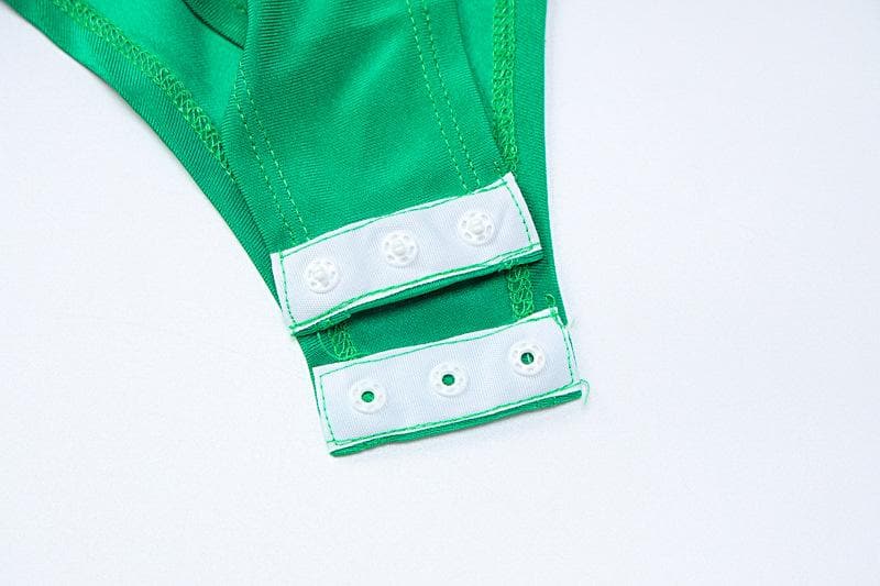 V-Neck Solid Ruched Long Sleeve Bodysuit with High Neck - Y2K Fashion Essential V-Neck Solid Ruched Long Sleeve Bodysuit with High Neck - Y2K Fashion Essential