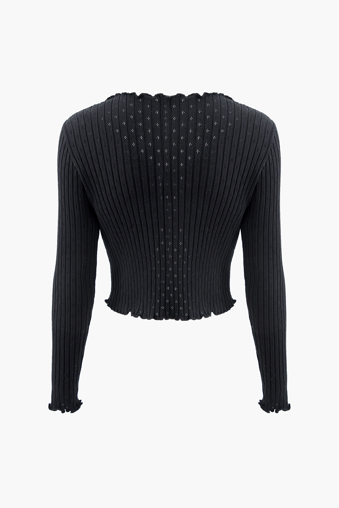 V-Neck Tie Front Rib Knit Cardigan - Y2K Aesthetic Comfy Layering Essential