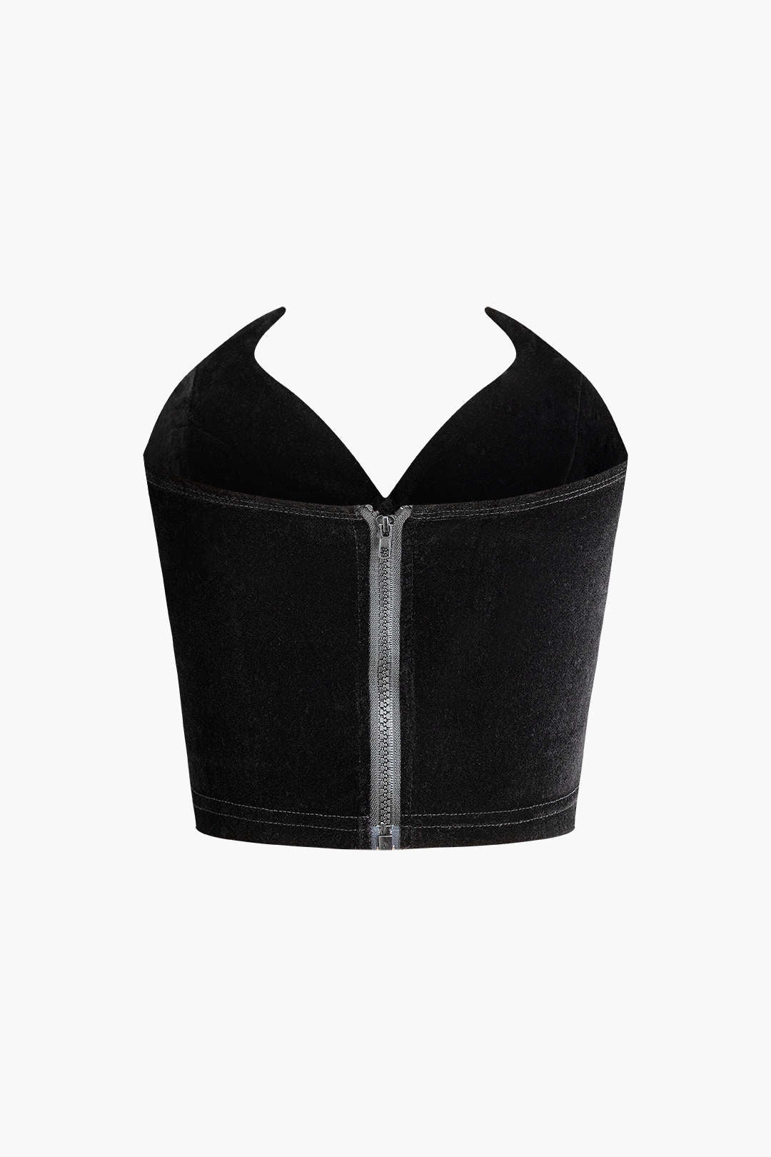 V-neck Zipper Bustier Tube Top - Y2K Fashion Essential for Coquette and Grunge Aesthetics V-neck Zipper Bustier Tube Top - Y2K Fashion Essential for Coquette and Grunge Aesthetics