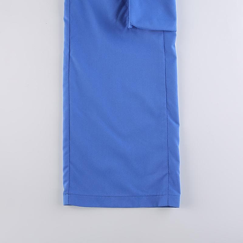 V Waist Pocket Solid Cargo Pants - Trendy Y2K Style for Effortless Aesthetic Outfits V Waist Pocket Solid Cargo Pants - Trendy Y2K Style for Effortless Aesthetic Outfits