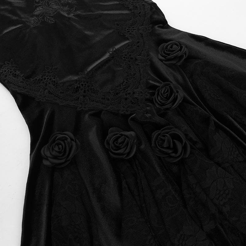 Velvet Embroidered Flower Applique Lace Hem Ruched Maxi Skirt for Y2K Aesthetic Outfits Velvet Embroidered Flower Applique Lace Hem Ruched Maxi Skirt for Y2K Aesthetic Outfits