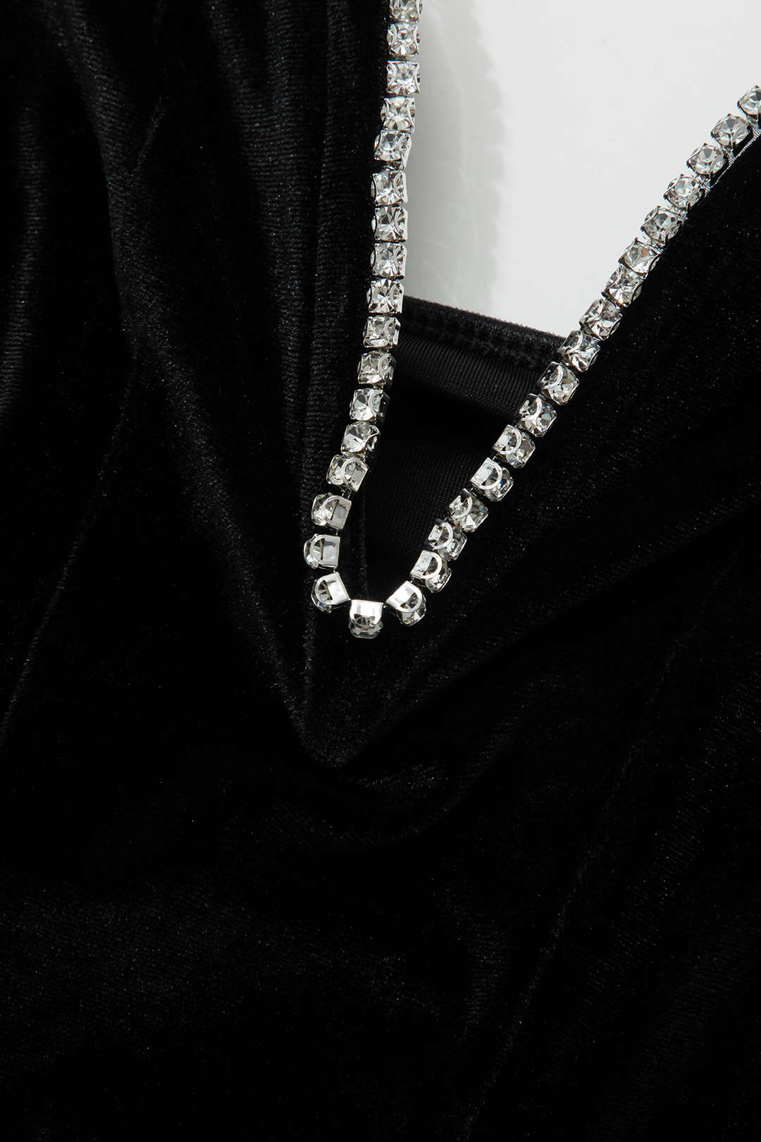 Velvet Rhinestone V-neck Bustier Cami Bodysuit for Y2K Fashion & Coquette Aesthetic Velvet Rhinestone V-neck Bustier Cami Bodysuit for Y2K Fashion & Coquette Aesthetic