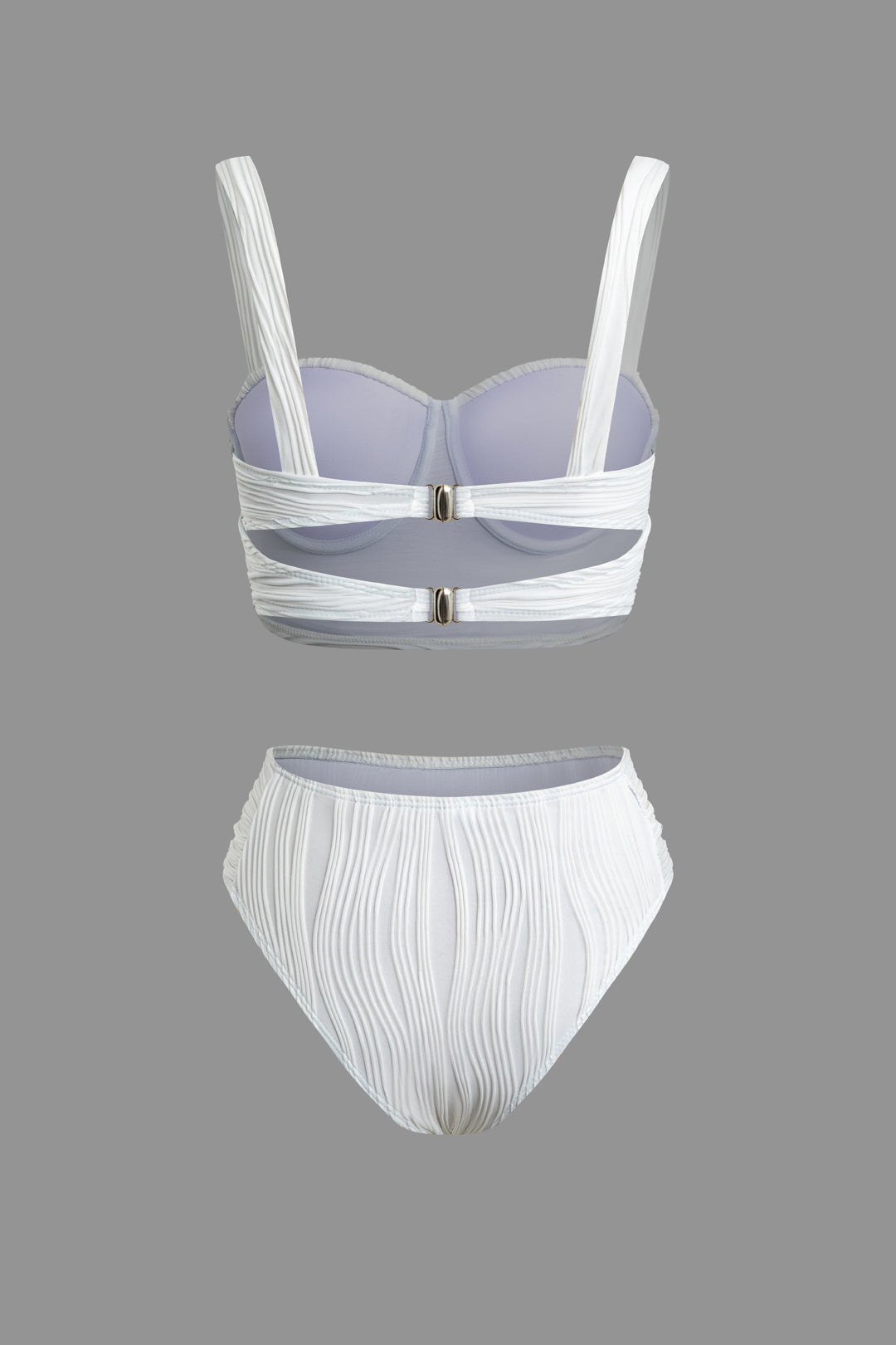 Wave Texture Y2K Cut Out Bikini Swimsuit Set for Trendy Summer Aesthetic Wave Texture Y2K Cut Out Bikini Swimsuit Set for Trendy Summer Aesthetic