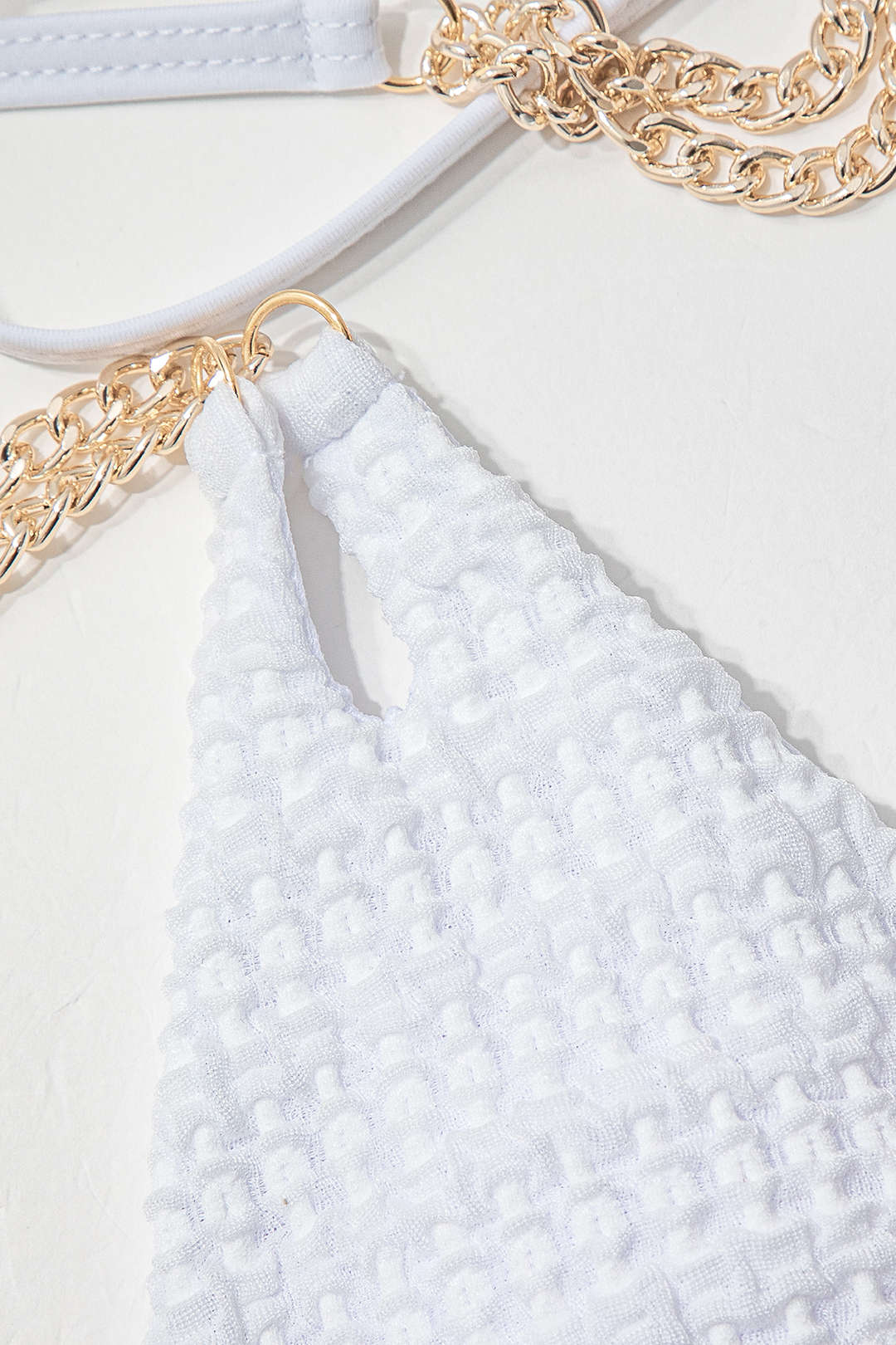 Y2K Aesthetic Chain Tie Halter Bikini Set - Trendy Swimwear for Coquette Style Lovers Y2K Aesthetic Chain Tie Halter Bikini Set - Trendy Swimwear for Coquette Style Lovers