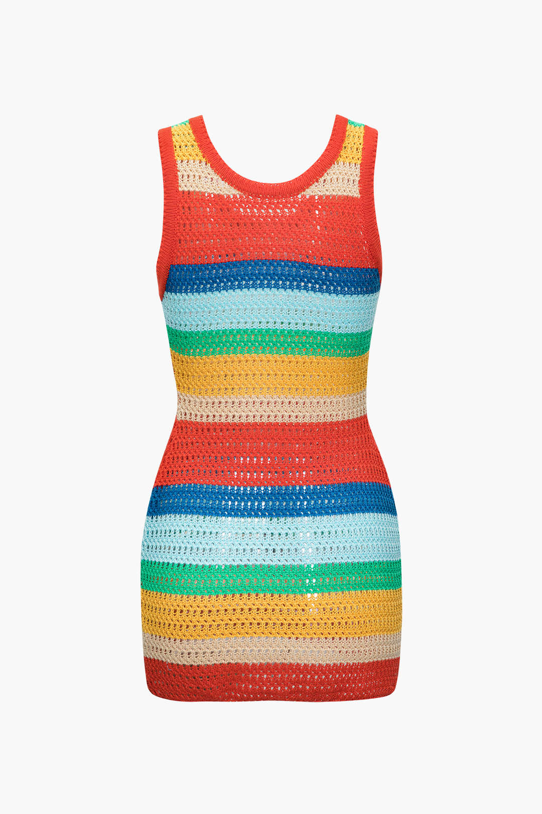 Y2K Aesthetic Contrast Hollow Out Tank Mini Dress - Trendy Grunge Style for Chic Looks