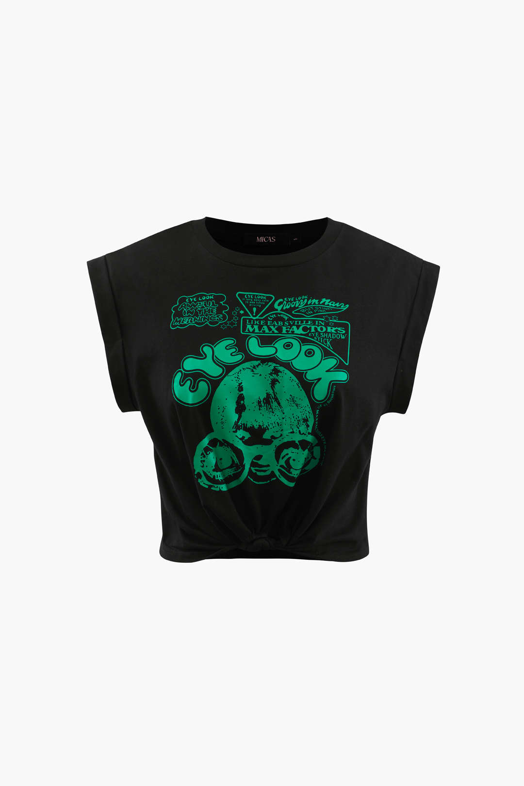 Y2K Aesthetic Eye Look Graphic Knot Hem T-Shirt - Trendy Cute Top for Stylish Outfits Y2K Aesthetic Eye Look Graphic Knot Hem T-Shirt - Trendy Cute Top for Stylish Outfits