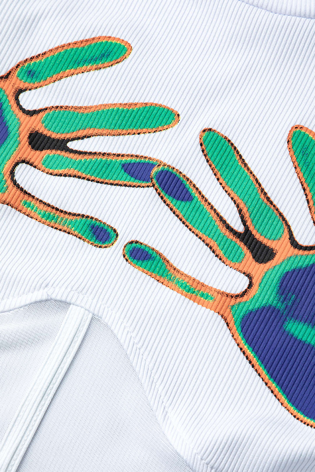 Y2K Aesthetic Hands Print Mock Neck Mesh Long Sleeve Bodysuit for Trendy Outfits Y2K Aesthetic Hands Print Mock Neck Mesh Long Sleeve Bodysuit for Trendy Outfits