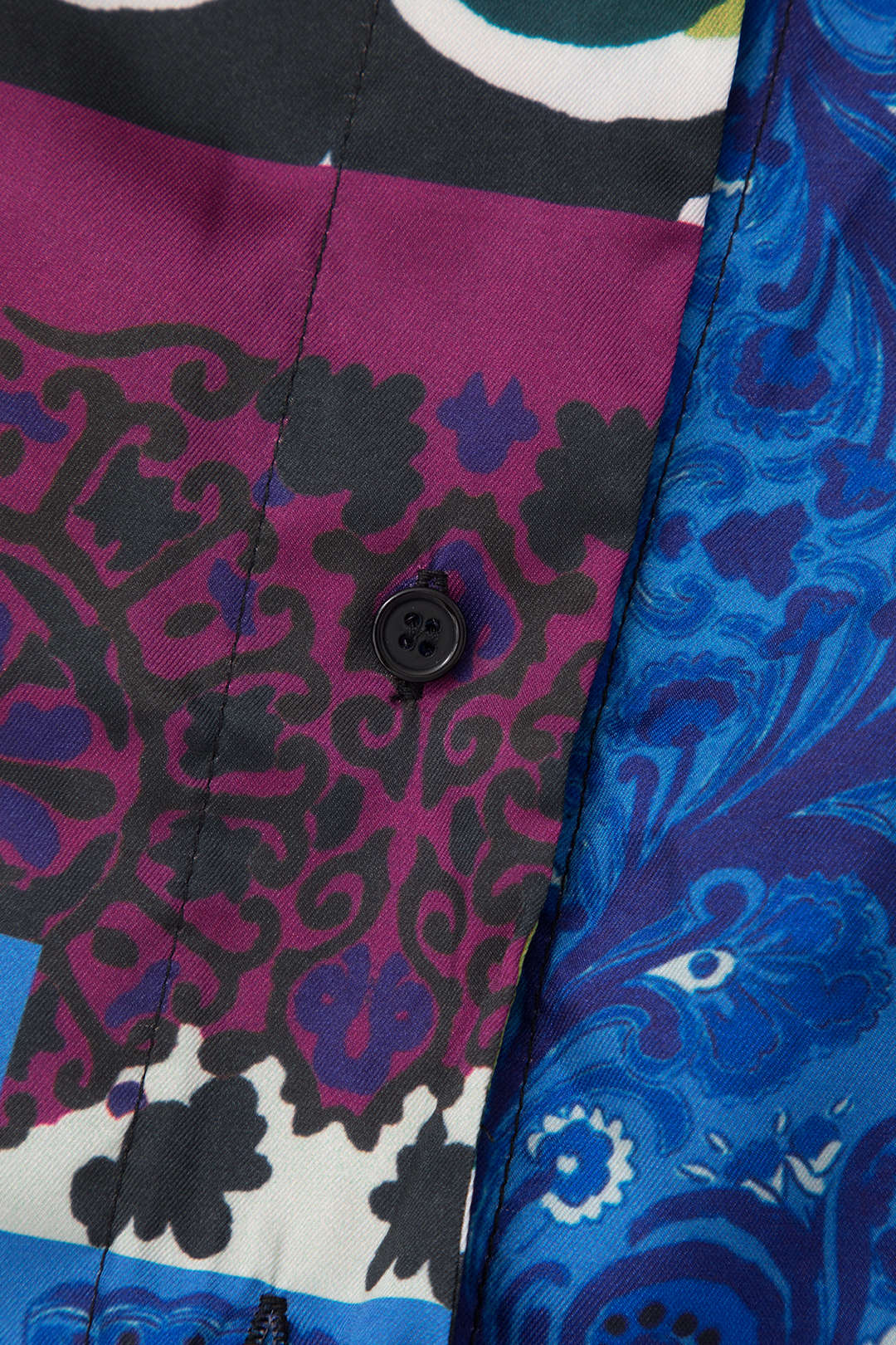 Y2K Aesthetic Printed Patchwork Flare Sleeve Button-Up Shirt for Trendy Outfits Y2K Aesthetic Printed Patchwork Flare Sleeve Button-Up Shirt for Trendy Outfits