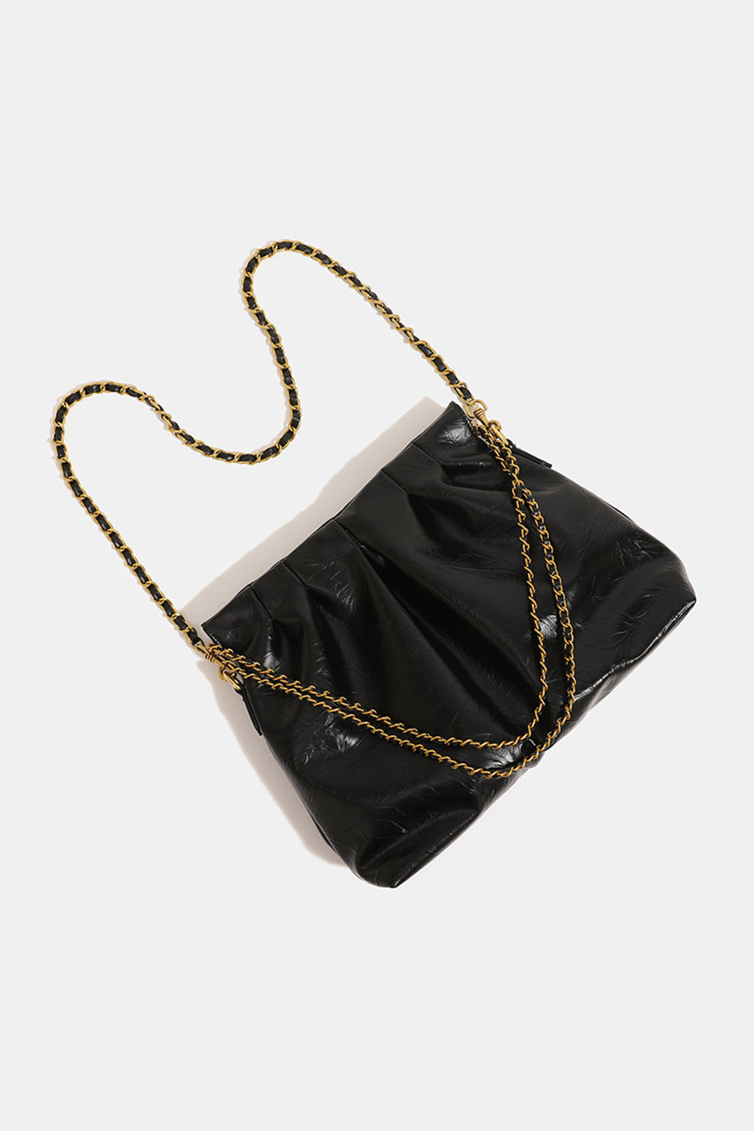 Y2K Aesthetic Ruched Metal Chain Tote Bag - Trendy Coquette Style for Everyday Fashion Y2K Aesthetic Ruched Metal Chain Tote Bag - Trendy Coquette Style for Everyday Fashion