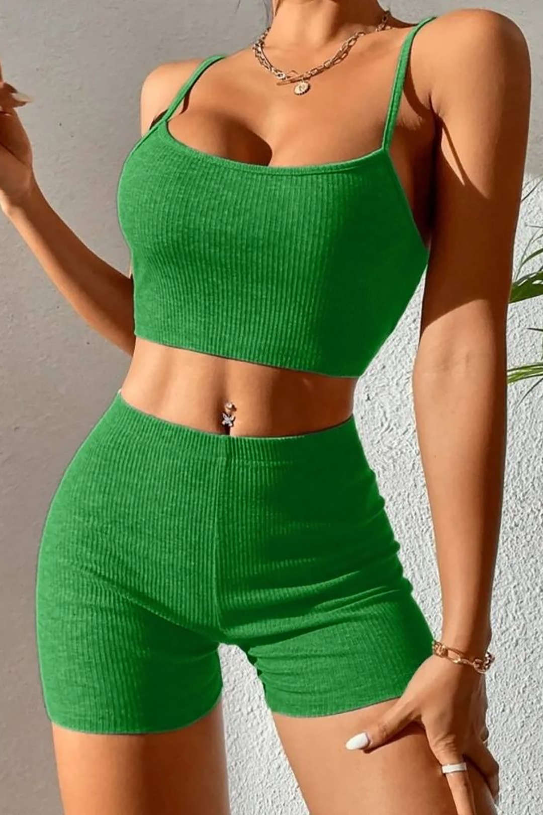 Y2K Aesthetic Solid Cami Top and Shorts Set for Trendy Summer Outfits Y2K Aesthetic Solid Cami Top and Shorts Set for Trendy Summer Outfits