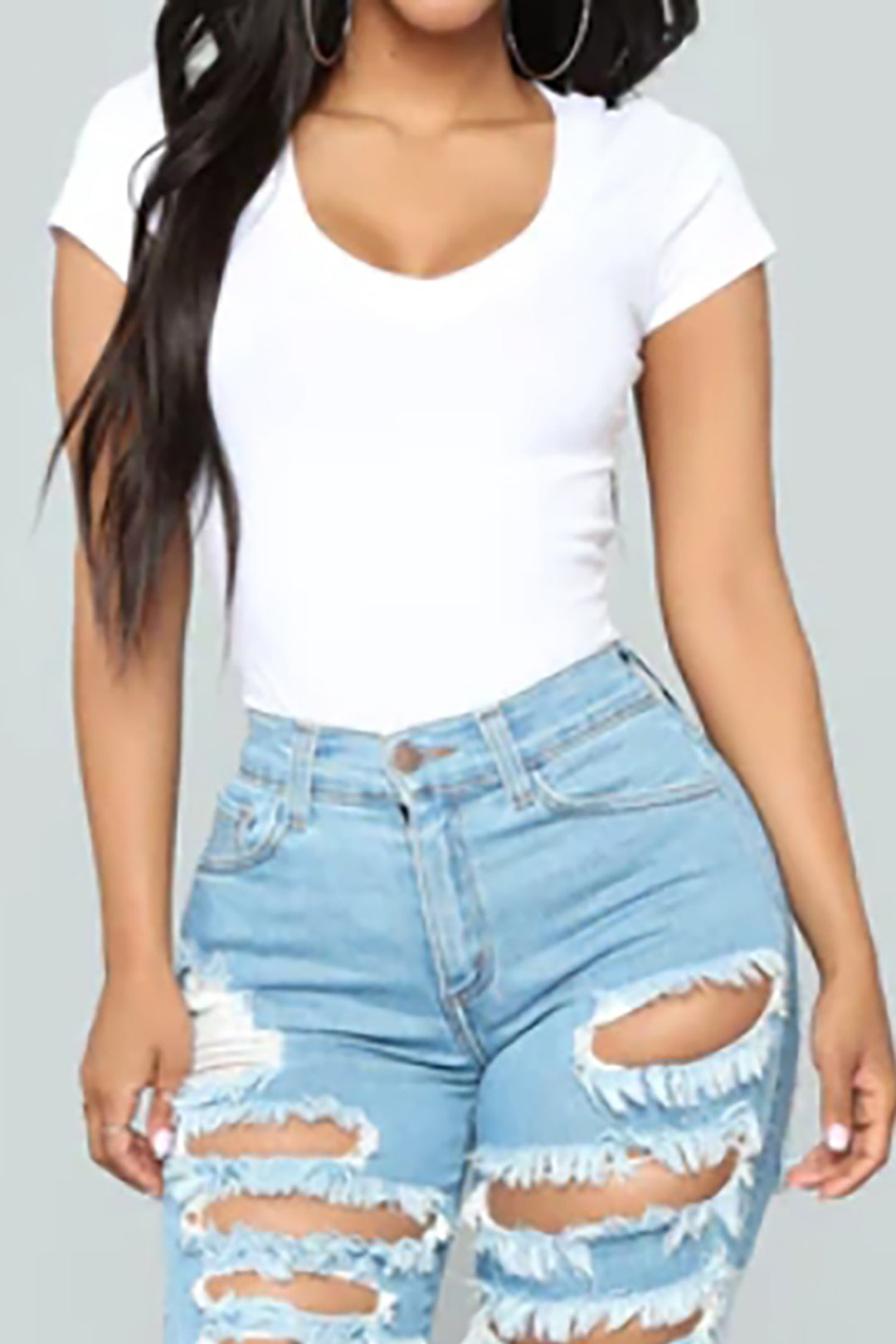 Y2K Aesthetic Solid T-Shirt - Cute Tops for Coquette and Grunge Styles Y2K Aesthetic Solid T-Shirt - Cute Tops for Coquette and Grunge Styles