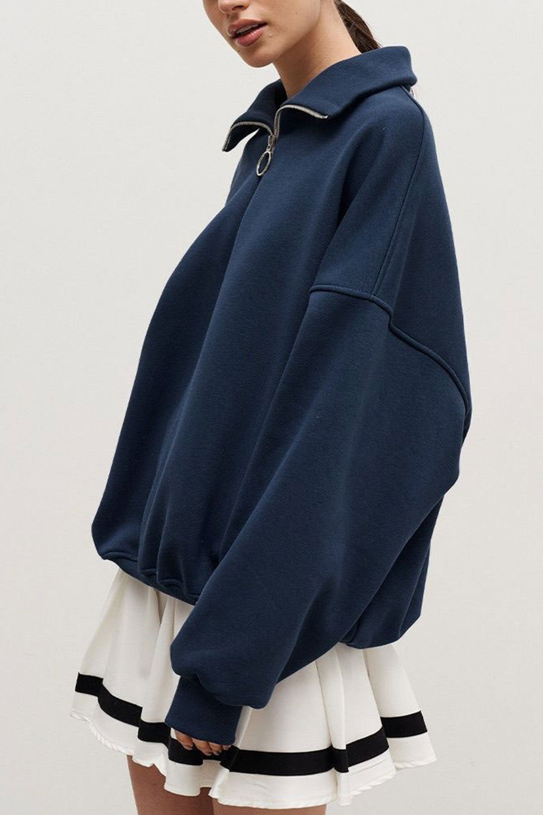 Y2K Aesthetic Stand Collar Long Sleeve Sweatshirt - Comfy Vintage Style Top Y2K Aesthetic Stand Collar Long Sleeve Sweatshirt - Comfy Vintage Style Top