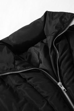 Y2K Aesthetic Turnover Collar Zip-Up Solid Long Sleeve Corset Coat Top for Trendy Looks