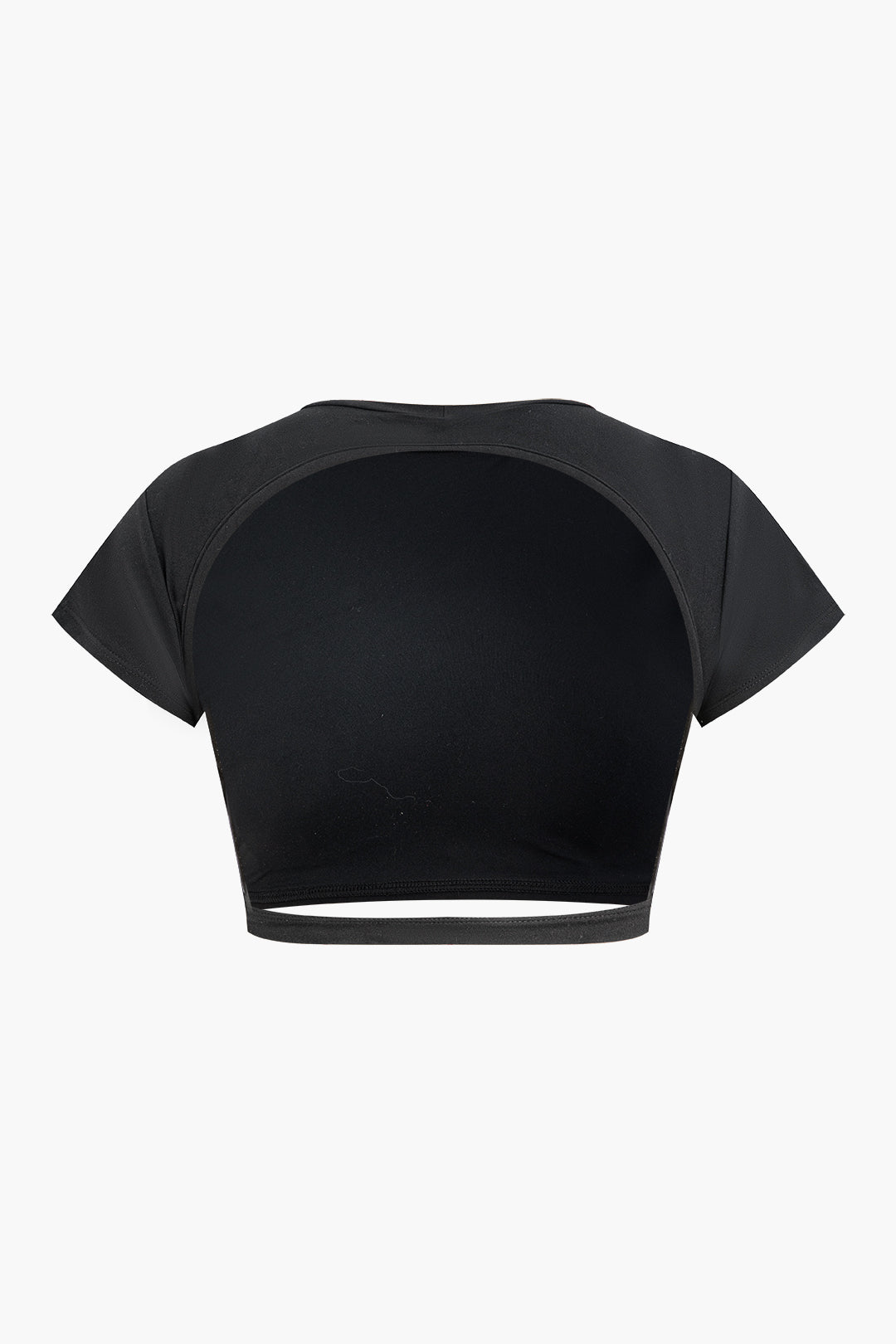 Y2K Backless Crop Top - Trendy Round Neck Tee for Coquette and Grunge Aesthetic Styles
