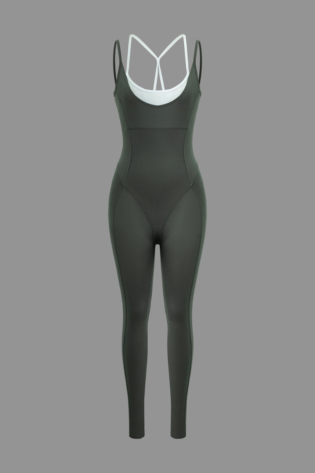 Y2K Contrast Slip Jumpsuit - Trendy Grunge Aesthetic Outfit for Effortless Style