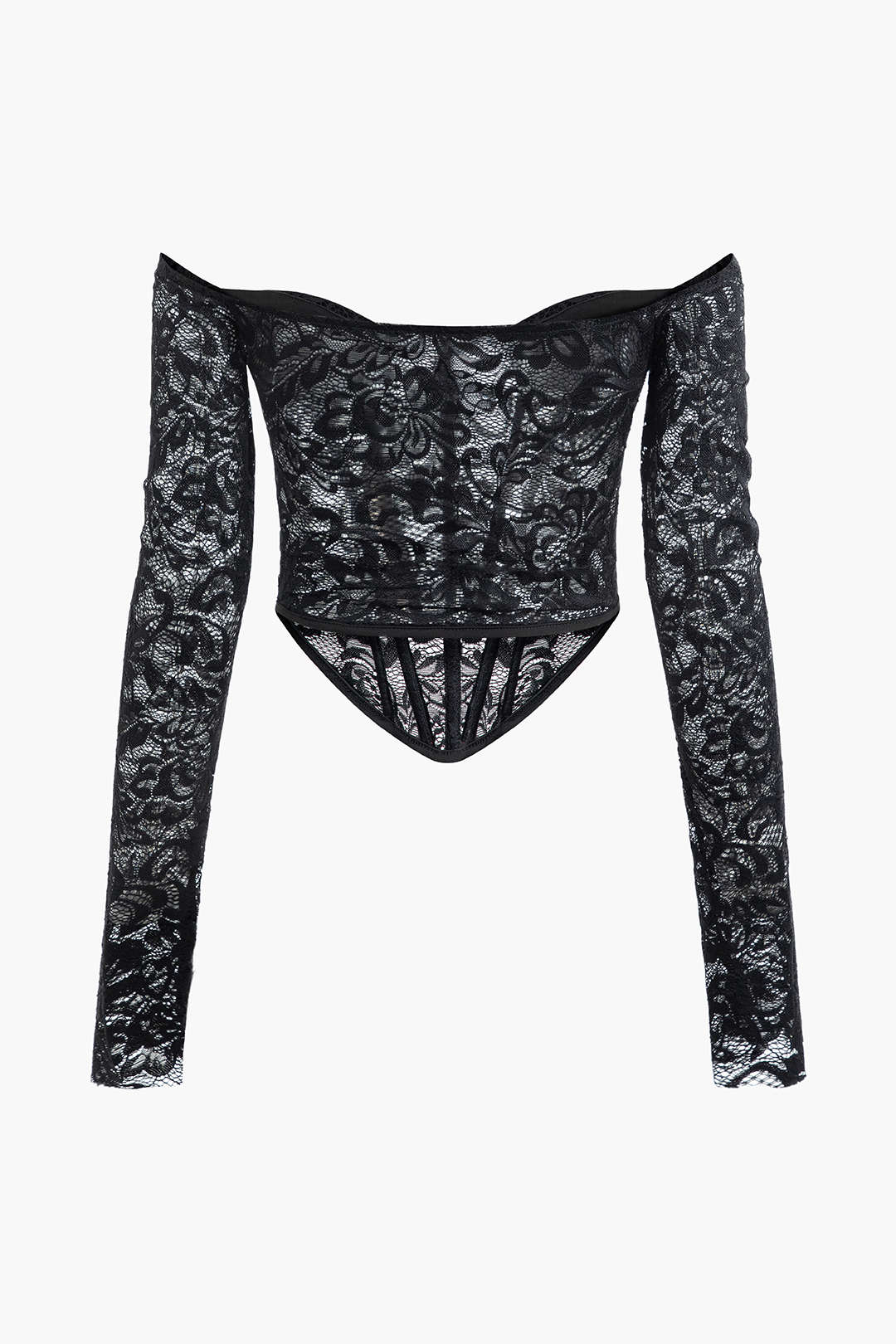Y2K Coquette Aesthetic Jacquard Lace Long Sleeve Corset Top for Trendy Outfits Y2K Coquette Aesthetic Jacquard Lace Long Sleeve Corset Top for Trendy Outfits