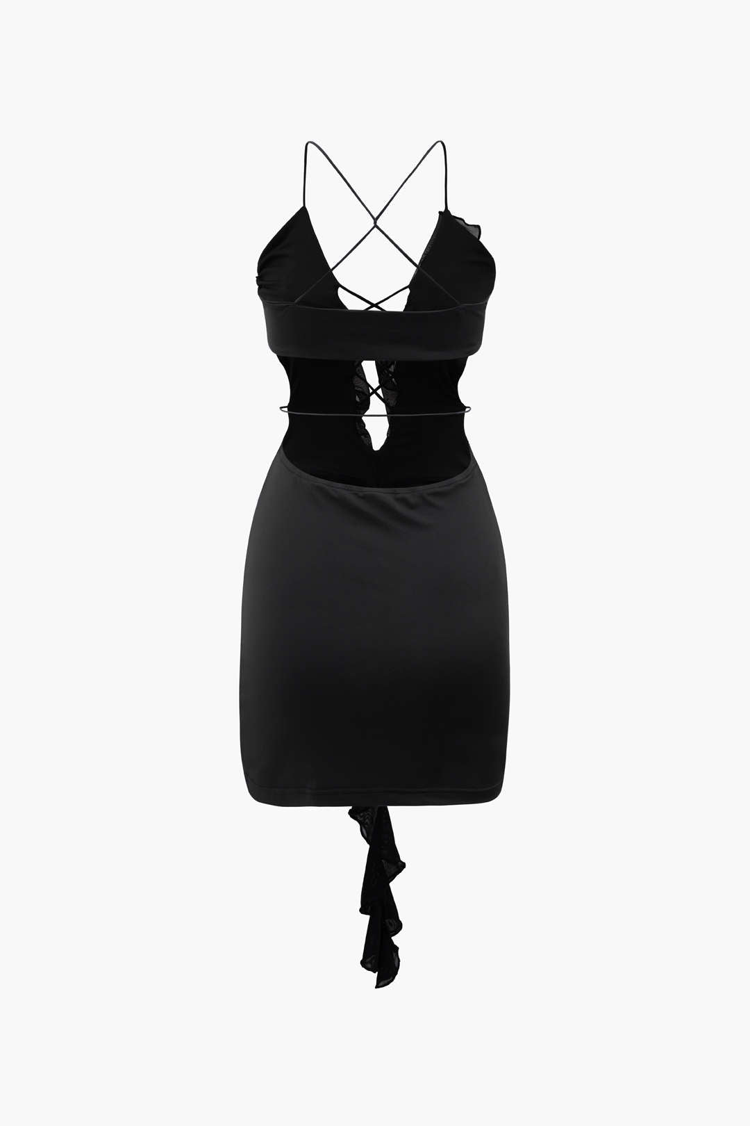 Y2K Cut Out Ruffle Bodycon Mini Dress - Trendy Coquette Aesthetic for Stylish Outings Y2K Cut Out Ruffle Bodycon Mini Dress - Trendy Coquette Aesthetic for Stylish Outings