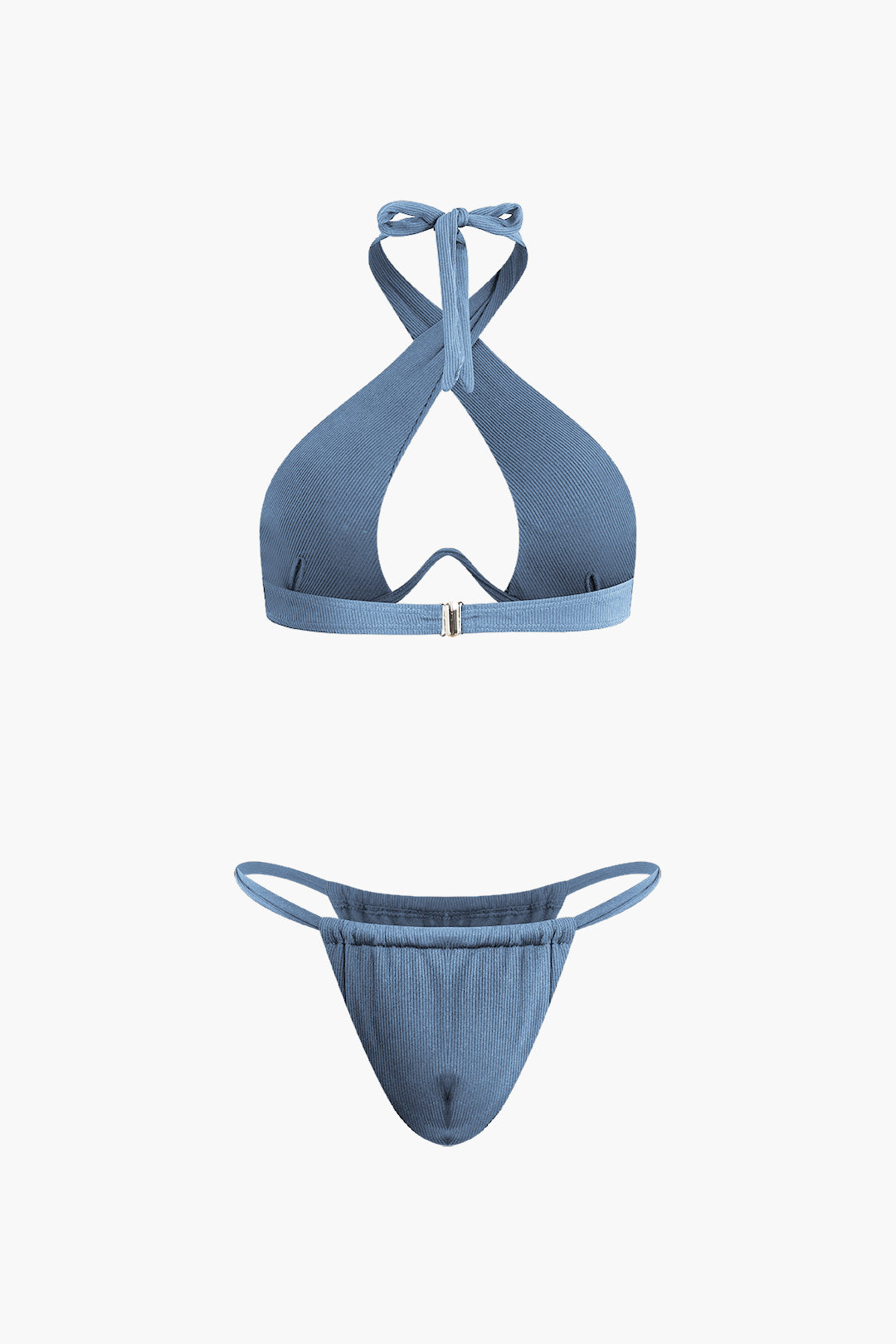 Y2K Fashion Cross Tie Halter Cut Out Bikini Set - Trendy Coquette Aesthetic Swimwear Y2K Fashion Cross Tie Halter Cut Out Bikini Set - Trendy Coquette Aesthetic Swimwear