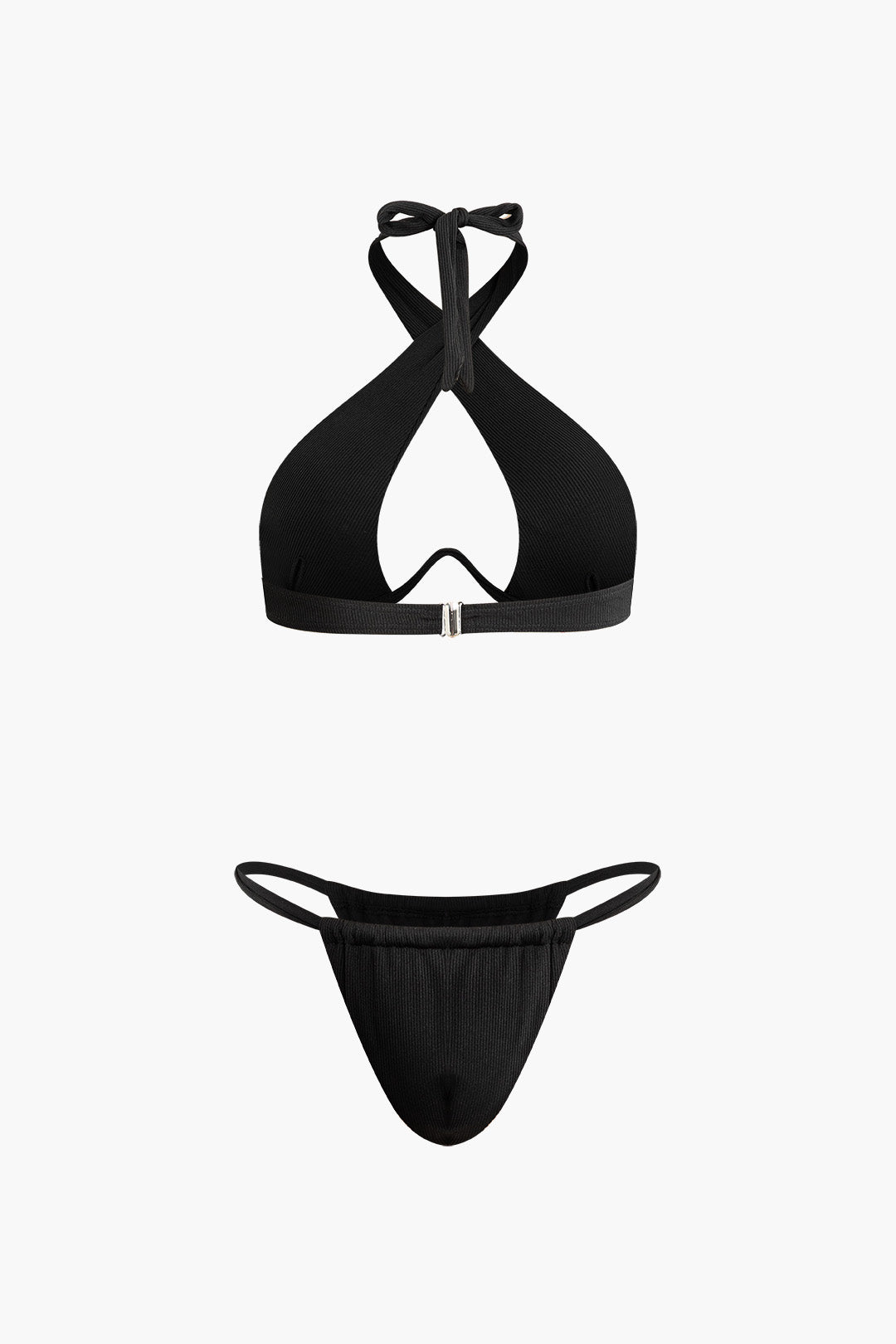 Y2K Fashion Cross Tie Halter Cut Out Bikini Set - Trendy Coquette Aesthetic Swimwear Y2K Fashion Cross Tie Halter Cut Out Bikini Set - Trendy Coquette Aesthetic Swimwear