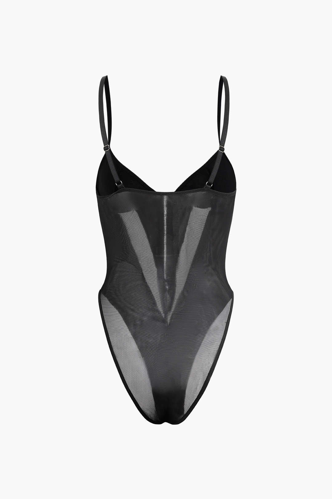 Y2K Fashion Hooded Eye Mesh Slip Bustier Bodysuit for Edgy Coquette Aesthetic Looks